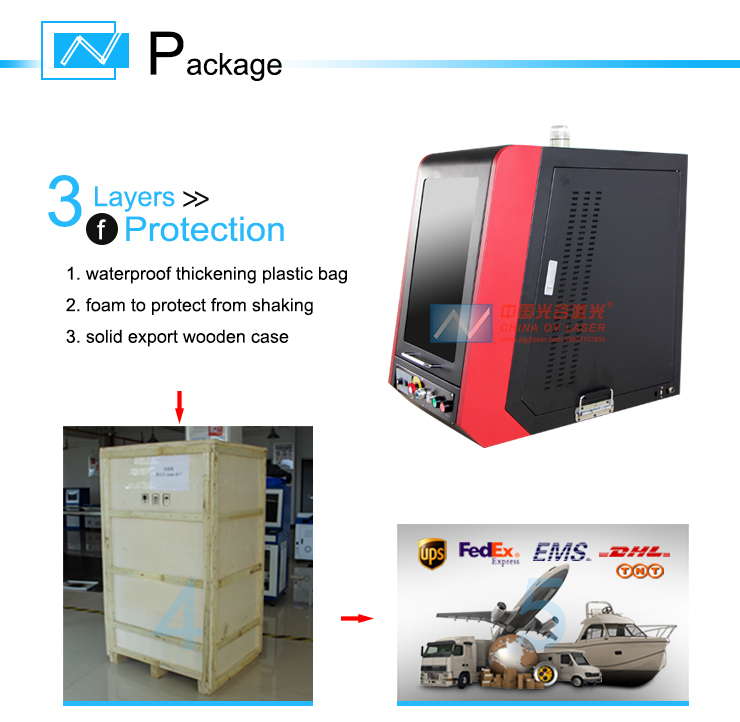 Raycus IPG 20W 30W 50W Mini Enclosed Fiber Laser Marking Machine for Aluminum