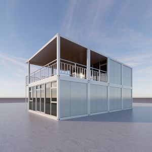 BOX SPACE Shipping Container Homes 40 Ft Luxury 2 Floor Container House Prefab