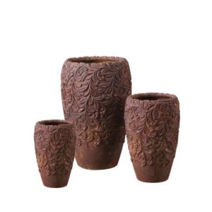 UV Resistant Fiberglass Planter Pots 6 Inches Weather Resistant Round Shape