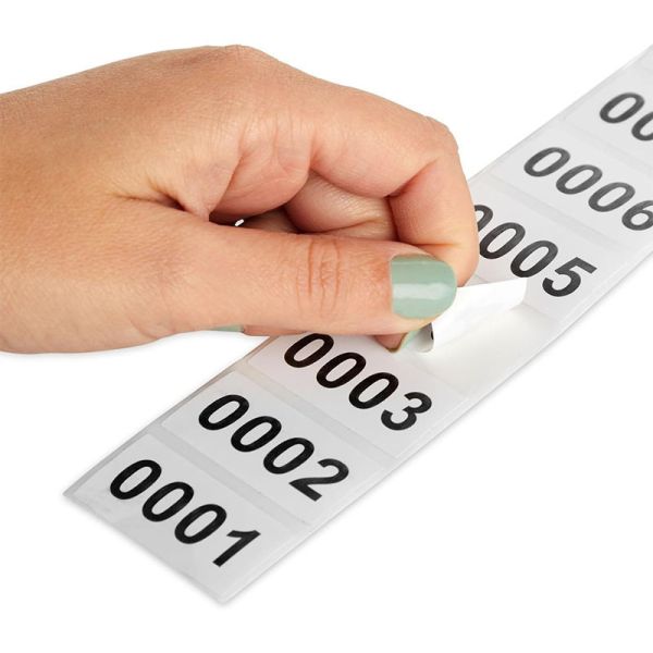 Amazon hot selling stock 0001-1000 digital labels inventory numbers serial numbers adhesive stickers