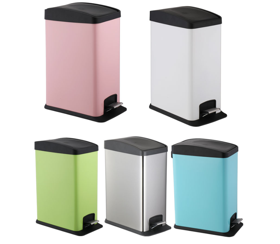 Stainless Steel Kitchen Garbage Can With Foot Pedal Waste Bin Dustbin for Office