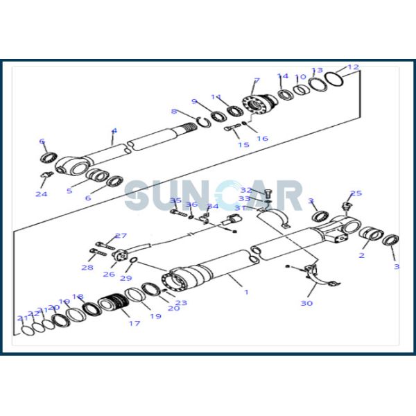 707-98-47670 7079847670 Bucket Cylinder Service Kit For KOMATSU PC220LC-6LE