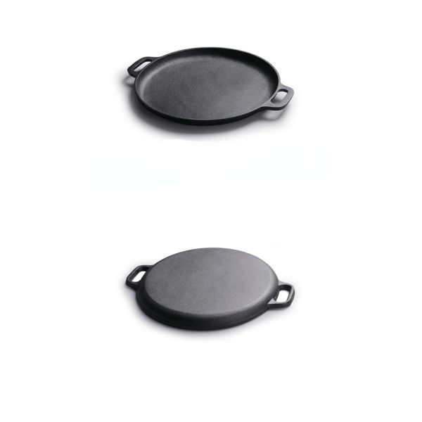 Outdoor Camping Bbq Plate 30cm Metal Material Cast Iron Reversible