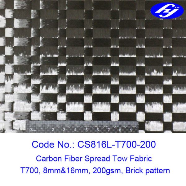 Buy 200gsm 12K Toray Carbon Warp Brick Spread Tow Fabric at wholesale prices
