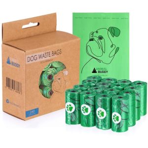 100 Biodegradable Dog Poop Bags , Biodegradable Cat Litter Waste Bags
