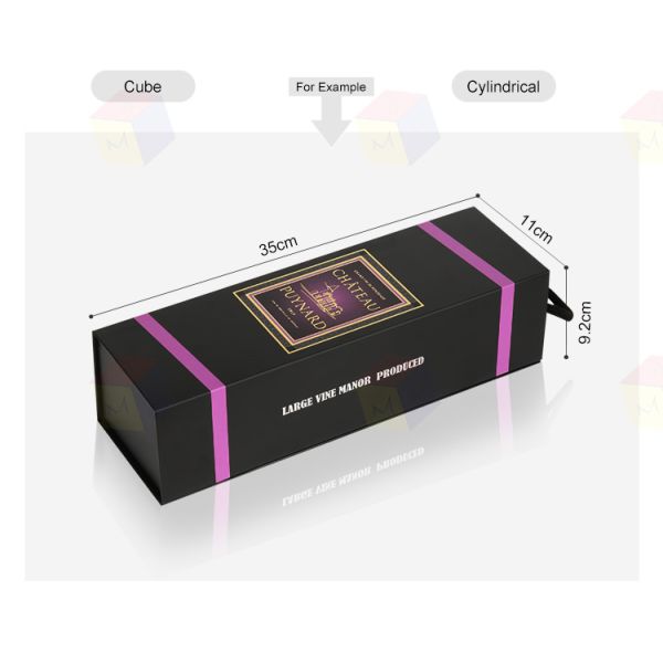Wholesale Custom Luxury Black Paper Magnetic Folding Cardboard Wine Gift Box Single Bottle Packaging