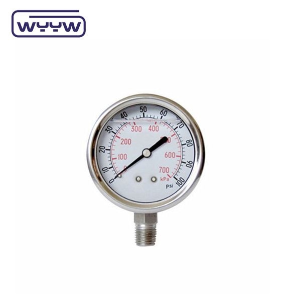 Buy Silicone / Glycerine Liquid Filled Pressure Gauge 0-600bar Aseismic at wholesale prices
