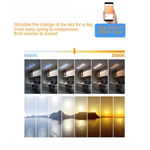 Dimmable CCT Change Artificial Skylight Window, 110V LED Sky Ceiling Light