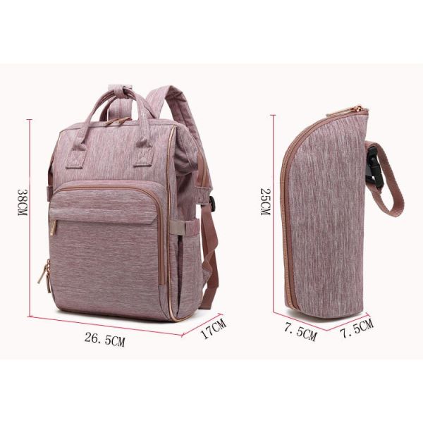 ISO9001 Pink Oxford Cloth Large Capacity Mommy Nappy Bag Backpack