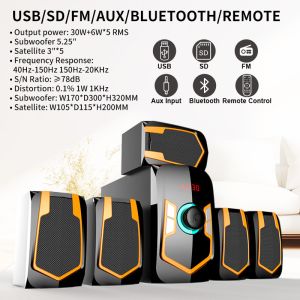 Private Mold Yes Wooden Cabinet Hifi 5.1 Speaker Home Theatre System USB