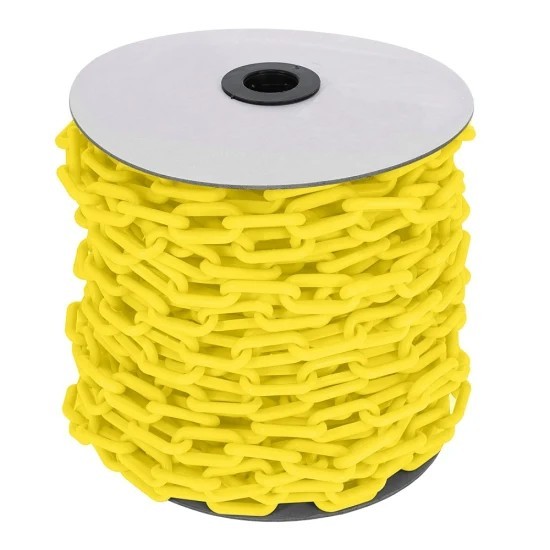 Quality 6mm and 8mm Yellow Plastic Warning Chain for Traffic Safety and Crowd Control for sale