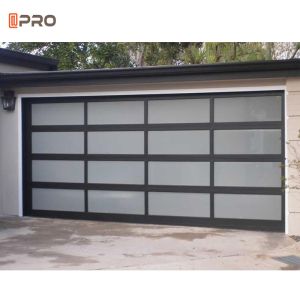 6063 Clear Glass Garage Door With Motor Checkered Anodised Smart Opener Aluminum