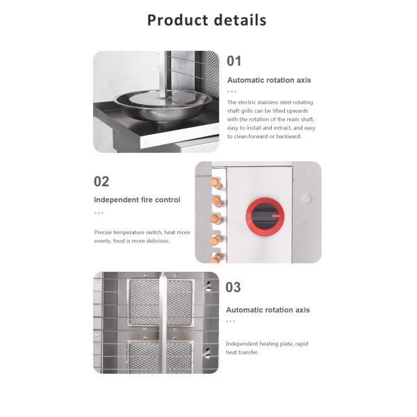 Gas Shawarma Machine 2 Burner Chicken Doner Kebab BBQ Grill Skewers Maker For Outdoor