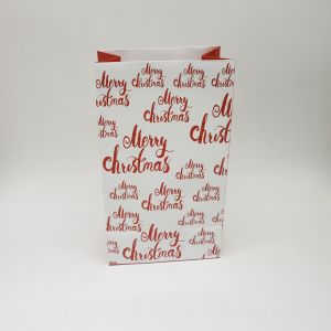 China Christmas Recyclable Paper Gift Bag with Drawstring 10x12in on sale