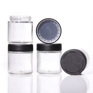 Luxury Empty Cosmetic Jars Round Glass Cream Jars Face Cream Container With Lid