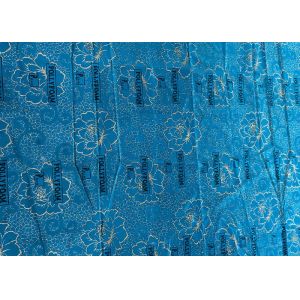 240cm Polyester Warp Knitted Fabric Blue Waterproof Gold Powder Printed