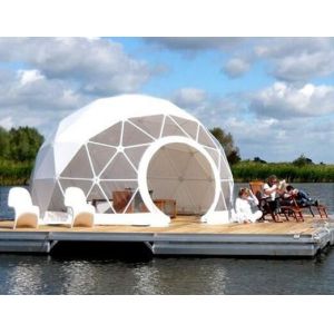 Outdoor Hotel Camping PVC 10m Geodesic Dome Tent With Door Dome Camping Tent