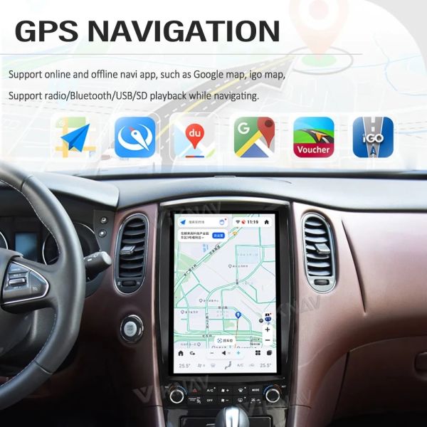 For 2010-2017 Infinit QX50 EX25 13.6 Inch Touch Screen Car radio Navigation GPS Multimedia DVD Player Wireless Carplay