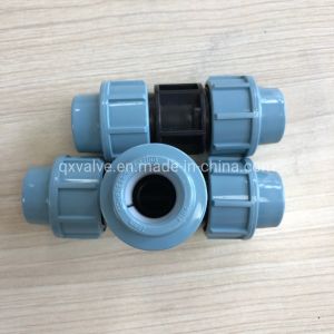 Round Head Code Plastic Coupling 3 Way Tee PP Compression Fitting for Irrigation