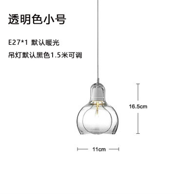 Modern white Clear Glass Pendant Light Dining Room Bedside Bedroom Mega Bulb Pendant Lamp(WH-GP-156)