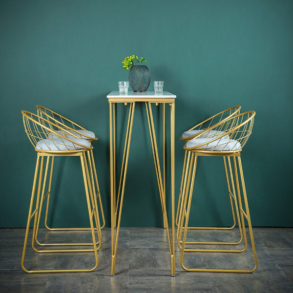 Nordic Cafe Bar Stools Height For 36 Inch Counter Velvet Tall Gold Metal