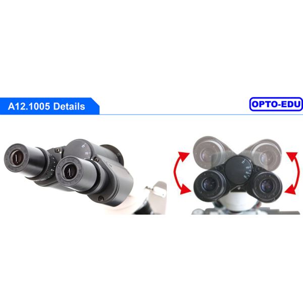 OPTO EDU A12.1005 Achromatic LED Trinocular Biological Laboratory Microscope