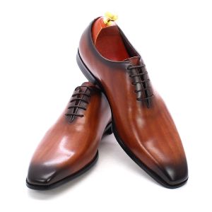 Genuine Leather Men's Dress Shoes Italy Stylish Black / Brown Business Shoes