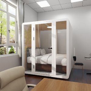 A Sleeping Meeting Pod And Acoustic for Office In The Log Cabin By The