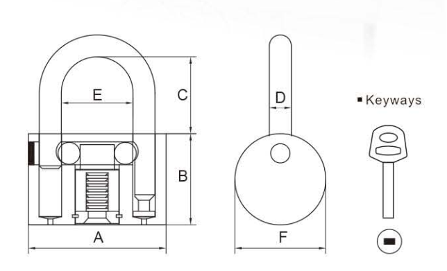 Hammer Iron Vane Padlock Pin Tumbler Structure High Security Padlock