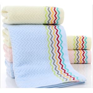 Best luxury 100 percent cotton 390GSM face Jacquard striped towels