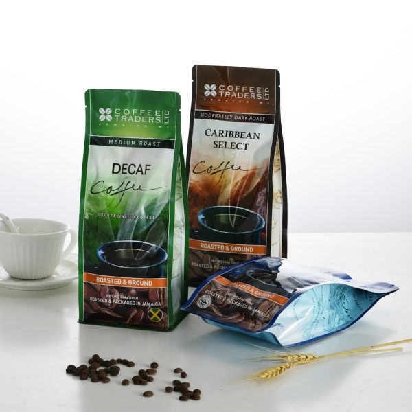Buy Aluminum foil 12oz coffee bean packaging bags with degrassing valve at wholesale prices
