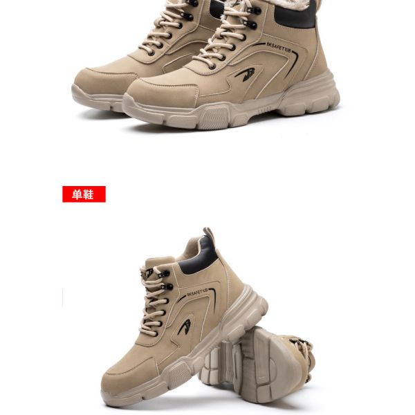 Kevlar Midsole Safety Boots Microfiber Leather Work Shoes With Steel Toe And Rubber Sole