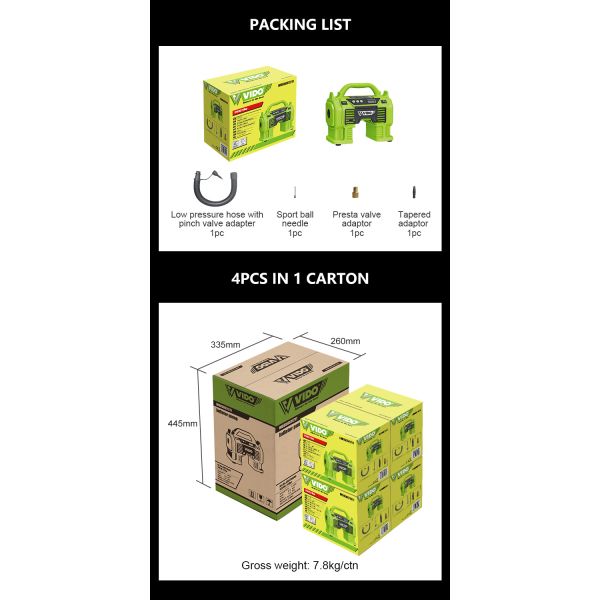 760mm 160psi 11Bar 12V DC cordless portable electric tyre pressure Inflator air Pump for car tires