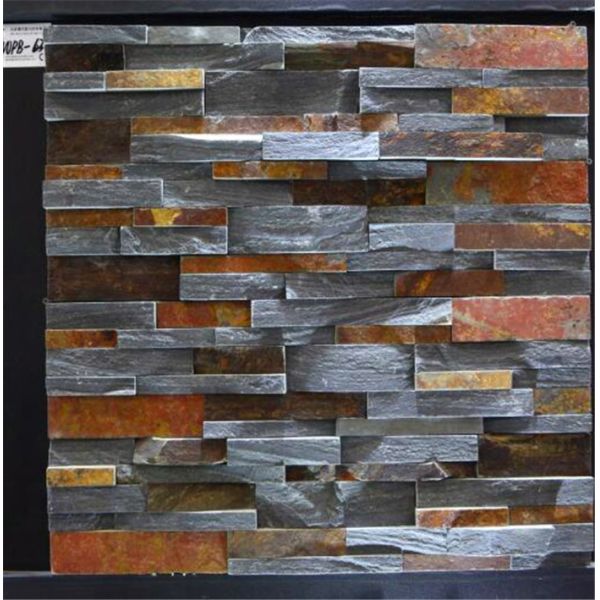 Buy Moisture Resistant Slate Culture Stone Wall Decor Rust And Black Mixed Color at wholesale prices