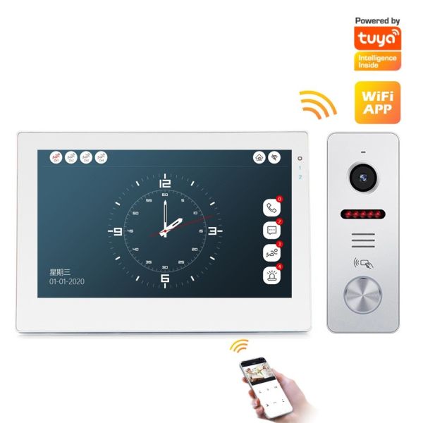 Tuya Smart Video Home Door Intercom System IP65 Waterproof With 7 Inch LCD Clear