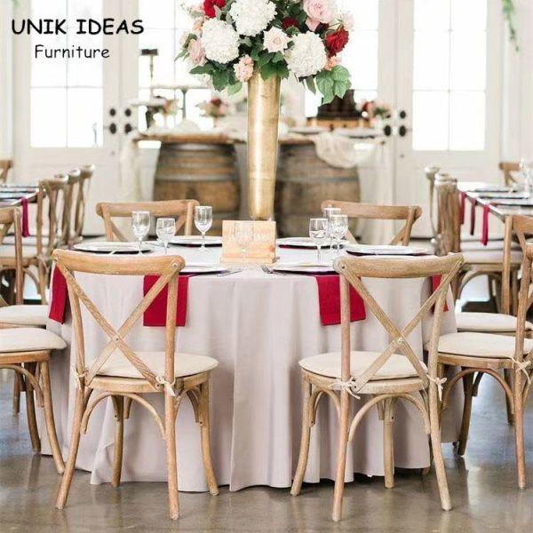 Buy Wooden Crossback Chairs Wedding Hire Furniture Royal Fancy 42.5x43x88cm at wholesale prices