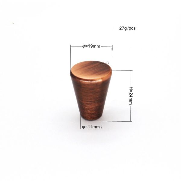 Gold Wardrobe Cabinet Drawer Door Handles Furniture Tapered Zinc Alloy Drawer Handles