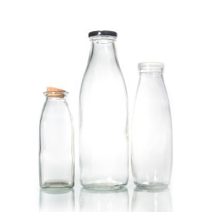 Personalised Glass Milk Bottle 16oz 500ml 1 Litre Logo Printing