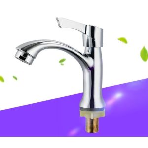 Ergonomic Single Cold Water Basin Tap Deck Mounted In Chrome