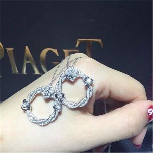 Luxury jewe factory gold diamond  Necklace 18k gold  white gold yellow gold rose gold diamond Necklace 50 cm long