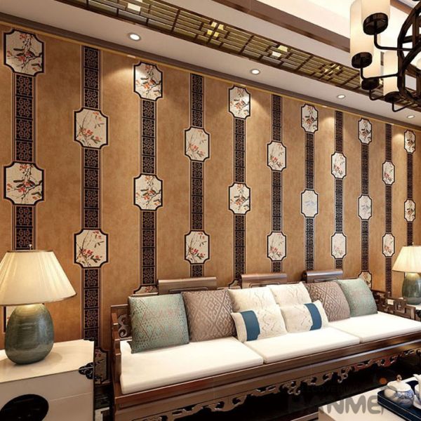 Study Room Decorative Wallcovering Chinese Factory Nature Suede Wallpaper 0.53*10M