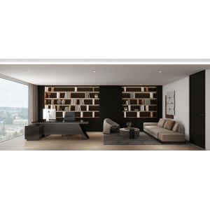 Modern Custom Bookshelf Design Office Desk Bespoke White And Black Bookshelf