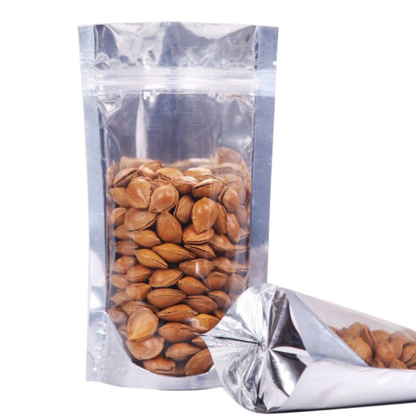 Buy k Aluminum Foil Standing Up Pouches Resealable with Transparent Front at wholesale prices