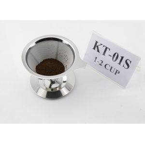 Reusable Stainless Steel Paperless Coffee Dripper With Cup Stand , Eco -