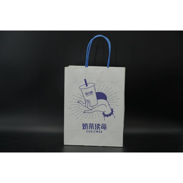 Buy Recyclable Eco Paper Bags Kraft Coffee Food Takeaway Paper Bags at wholesale prices