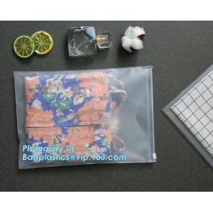 Flat Pouch Bag Type Clear PVC Plastic Slider k bag, swimwear packaging eva bags