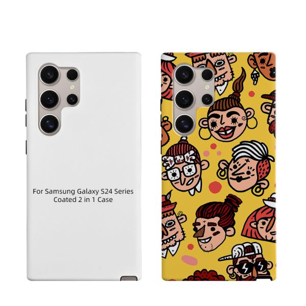 3D Sublimation Coated Tough 2 In 1 Mobile Cover For SamSung Galaxy S23 24 25