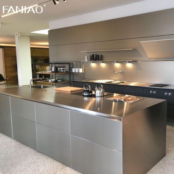 Customized Aluminum Simple Design Full Set Modern 304 Stainless Steel Kitchen