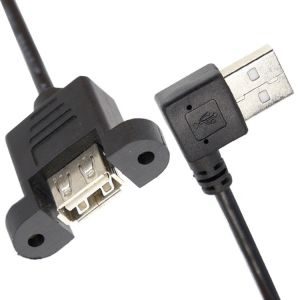 China Screw Locking Male to Female Panel Mount USB Extension Cable on sale