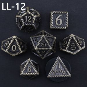 DND metal dice, Dragon and Dungeon polyhedral RPG dice, 7 tabletop game dragon